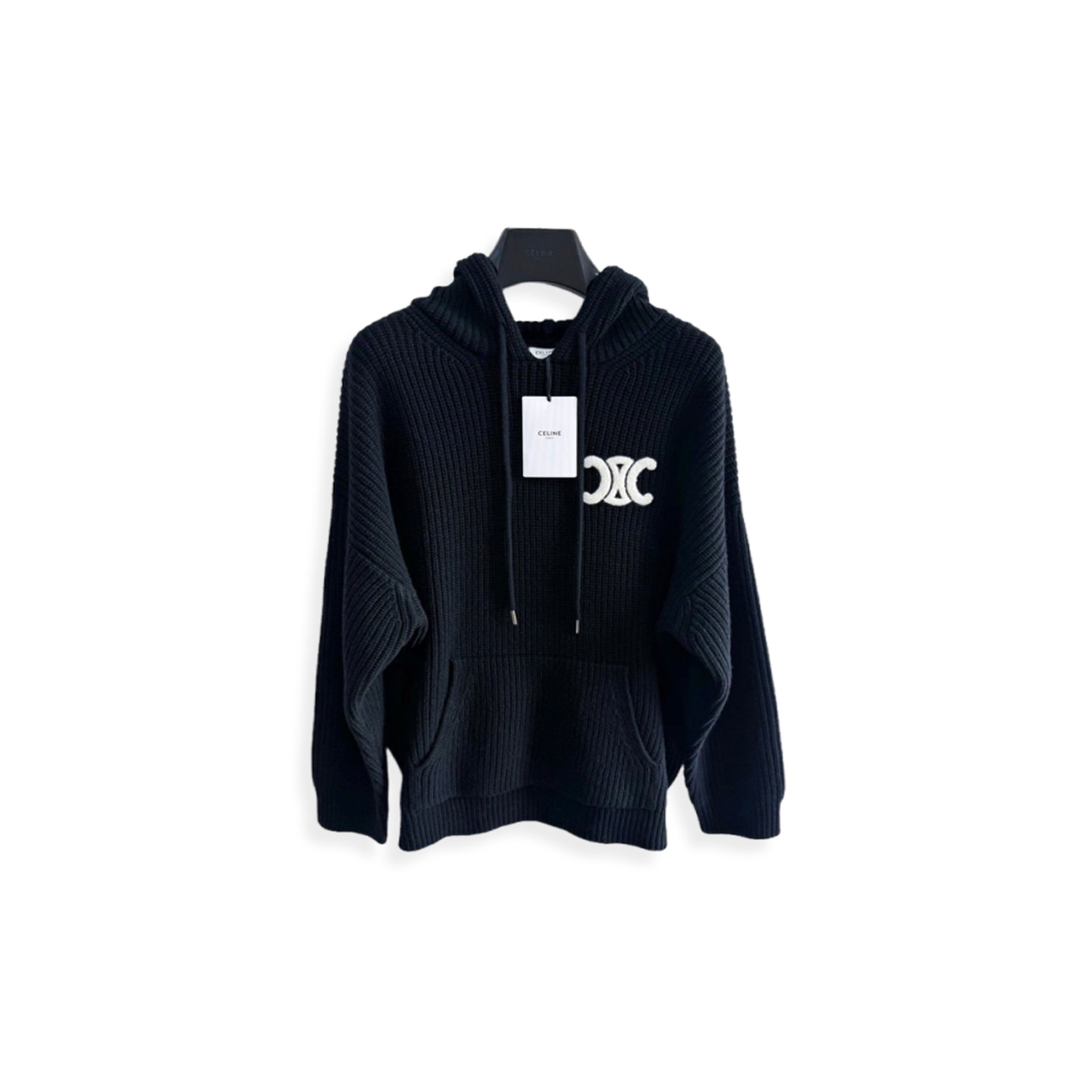 CELINE HOODED SWEATER IN RIBBED WOOL RY0FV0ZTQ.08GC